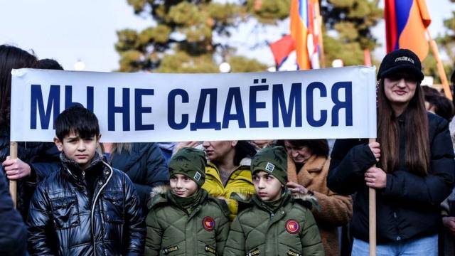 Во время одного из протестов в Степанакерте