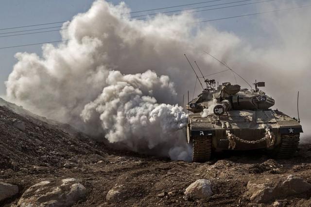 Израильский танк на Голанах