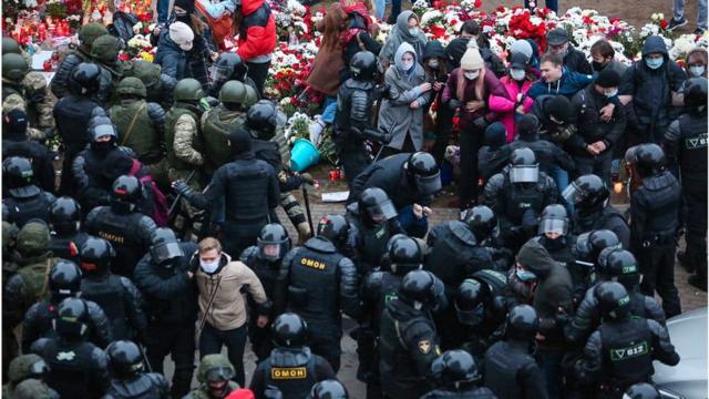Полиция на акции протеста в Беларуси