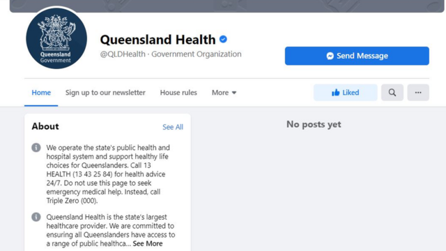 Страница департамента здравоохранения австралийского штата Квинсленд