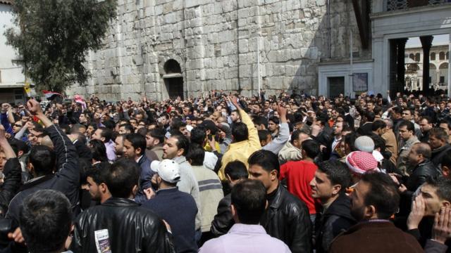 Мечеть Омейядов в Дамаске. Протестующие поддержали задержанных в Дераа