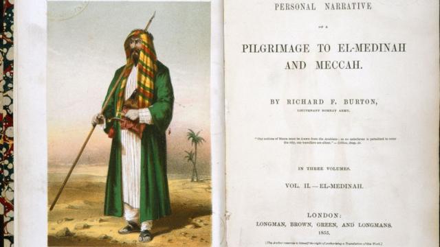 Портрет Бёртона в костюме шейха Абдула на титульном листе первого издания о путешествии в Мекку и Медину.