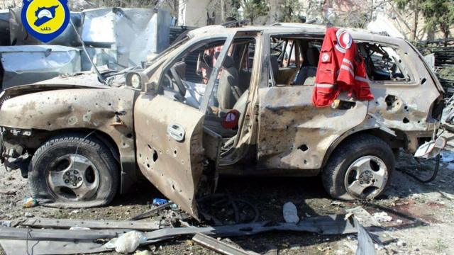 Автомобиль из состава уничтоженной в Сирии колонны
