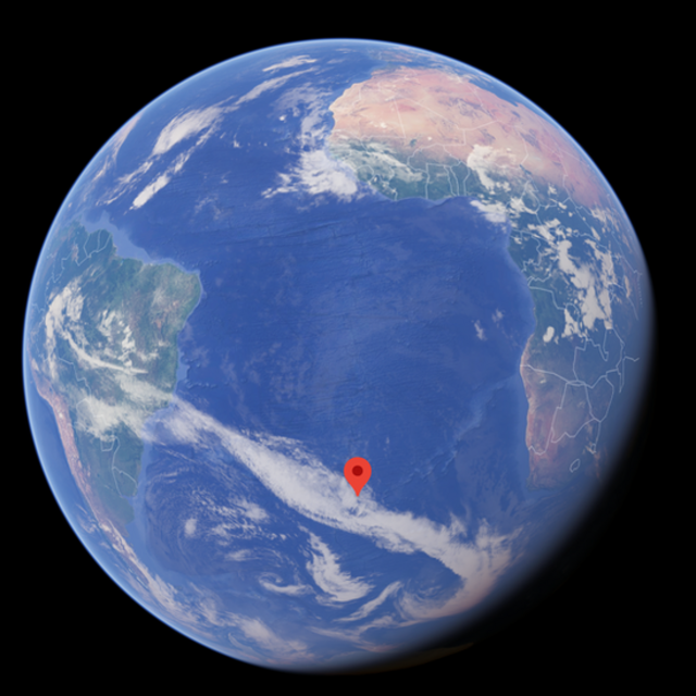Google Earth view of Tristan da Cunha