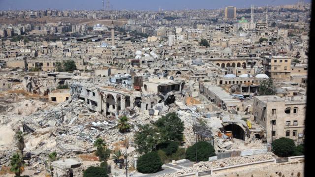 Разрушенные здания Алеппо. Сирия