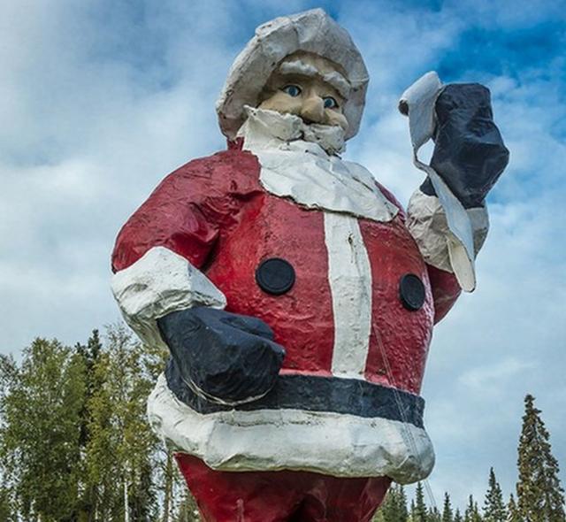 A huge statue of Father Christmas