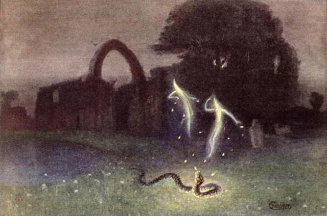 Картина Германа Гендриха "Блуждающие огни и змея