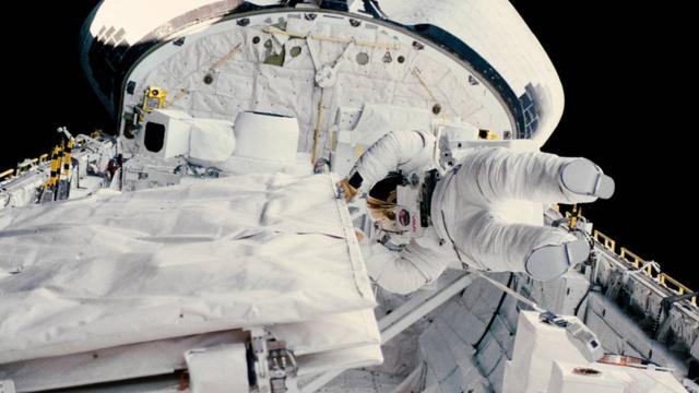 Dr Sullivan during a space walk from the shuttle Challenger in 1984