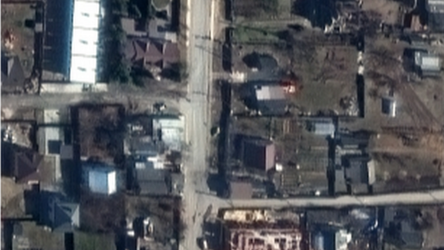 Спутниковый снимок улиц Бучи