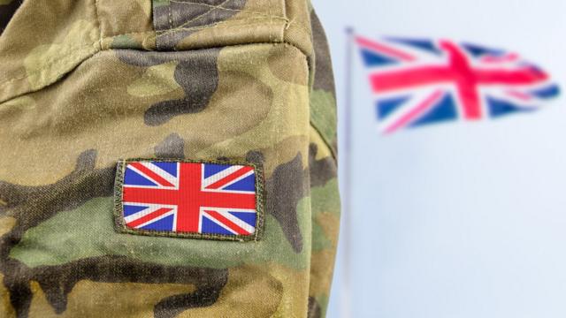 униформа британской армии с флагом