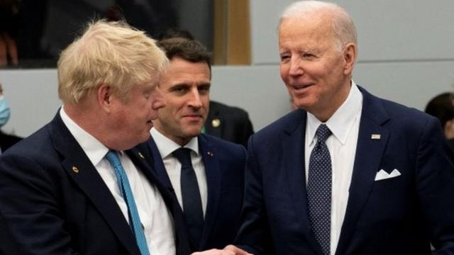 Джонсон, Макрон и Байден на встрече G7