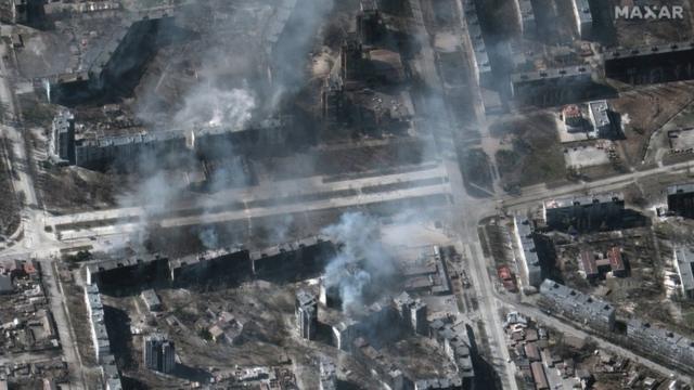 Вид разрушений в Мариуполе со спутника