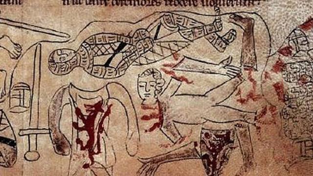 Средневековая графюра, смерть де Монфора