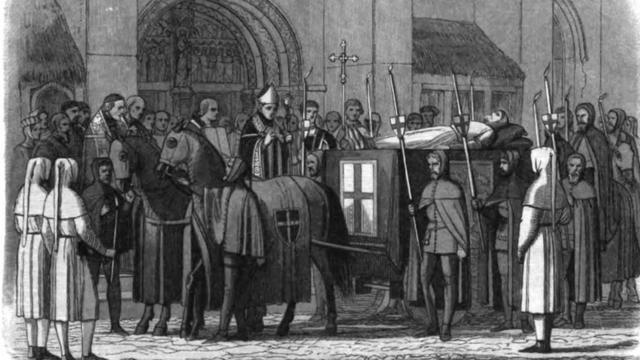 Тело Ричарда II привозят в собор Св.Павла