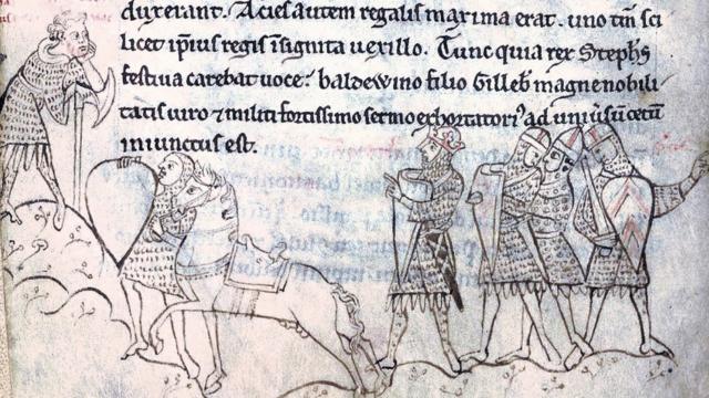 Средневековая иллюстрация битвы при Линкольне