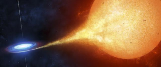 a white dwarf - red giant binary star system