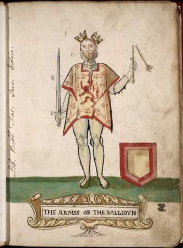 Джон Баллиол, иллюстрация из геральдической книги Forman Armorial, составленной специально для Марии Стюарт.