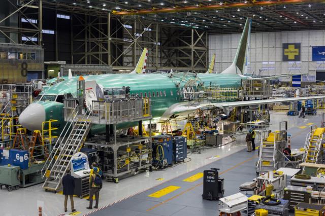 Một chiếc 737 Max tại nhà máy của Boeing ở thành phố Renton, bang Washington