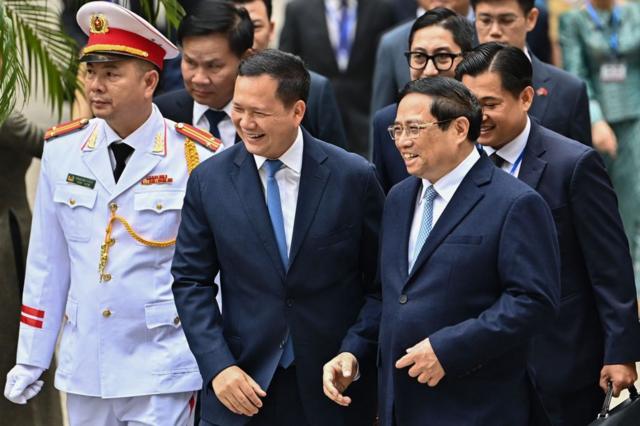 Thủ tướng Campuchia Hun Manet và người đồng cấp Phạm Minh Chính tại Hà Nội ngày 11/12/2023