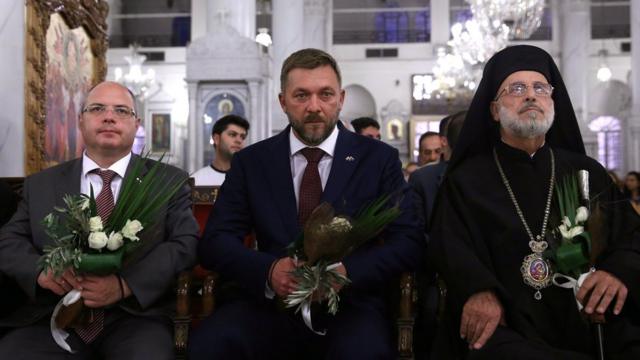 Сергей Гаврилов, Дмитрий Саблин и епископ Седнайский Лука в Дамаске
