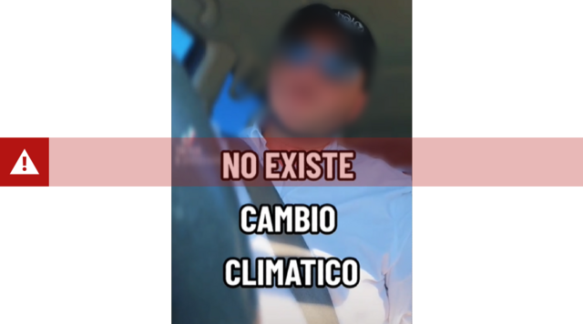 Screenshot of a TikTok video wrongly claiming that man-made climate change does not exist