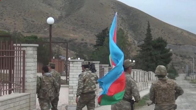 Азербайджанские военные предположительно в селе Талыш
