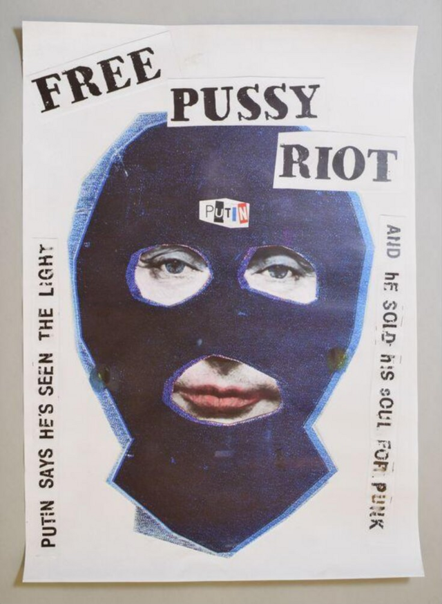 Постер в защиту Pussy Riot с портретом Путина работы Рида