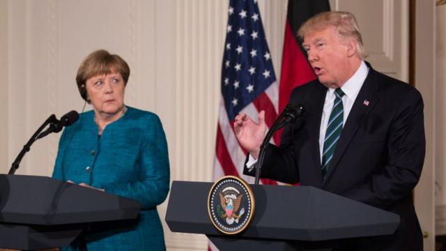 Меркель и Трамп на пресс-конференции