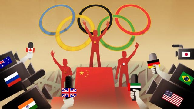 Иллюстрация к китайским медиа в Олимпийских играх