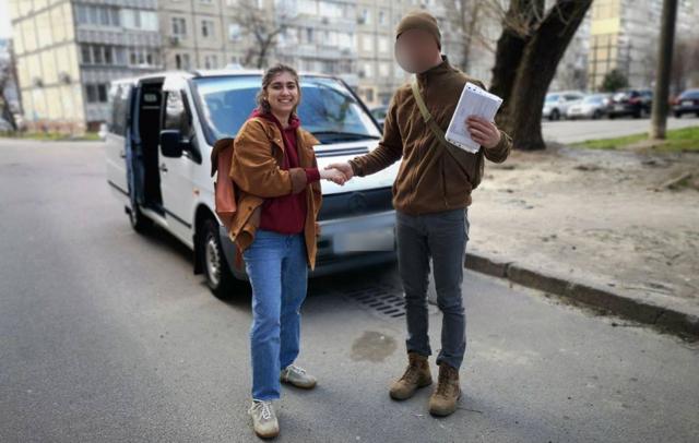 Anastasia handed the van back to a volunteer after returning safely