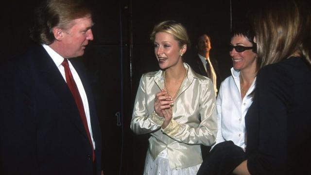 Donald Trump, Paris Hilton, and Ghislaine Maxwell, New York, 2000