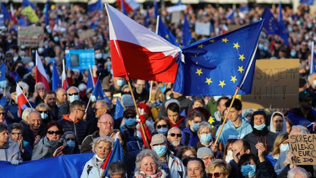 демонстрация за ЕС в Кракове
