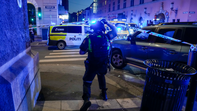 Полицейский у ночного клуба в Осло