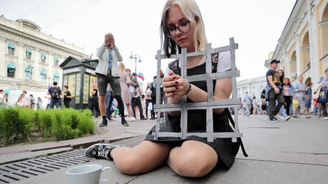 В России прошли акции солидарности с защитниками Куштау, которые были арестованы, Санкт-Петербург, август 2020 года