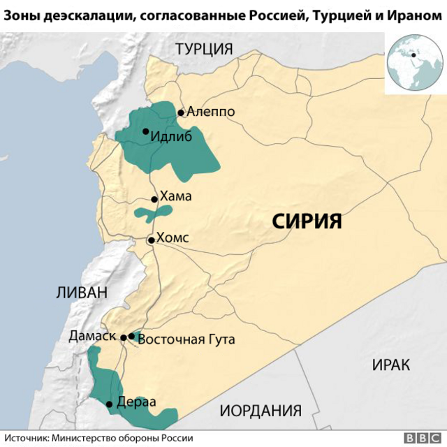 зоны деэскалации в сирии