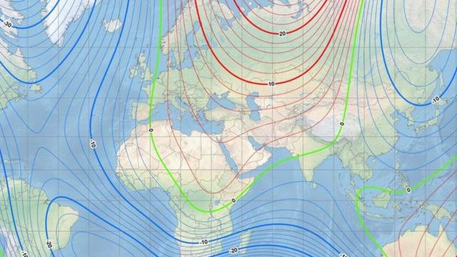 Карта магнитного поля Земли