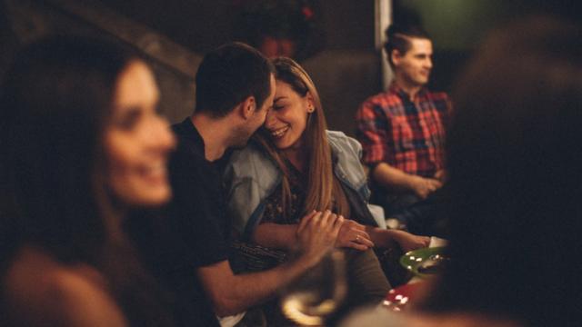 Couple at party