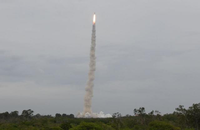 Пуск ракеты с «Чандраян-2»