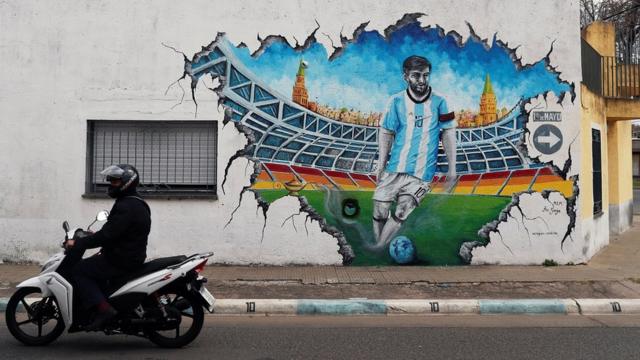 Графити про Месси в Росарио, Аргентина