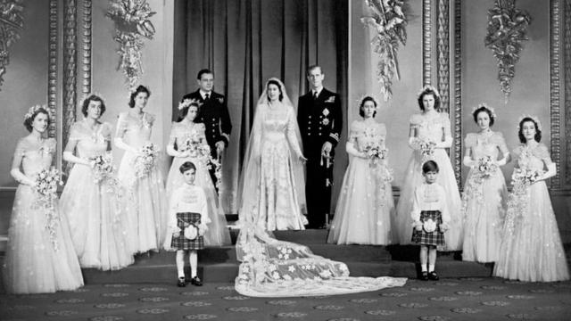 Свадебная фотография принцессы Елизаветы и принца Филипа
