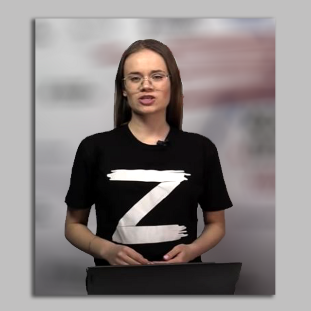 Телеведуча у чорній футболці з літерою "Z".