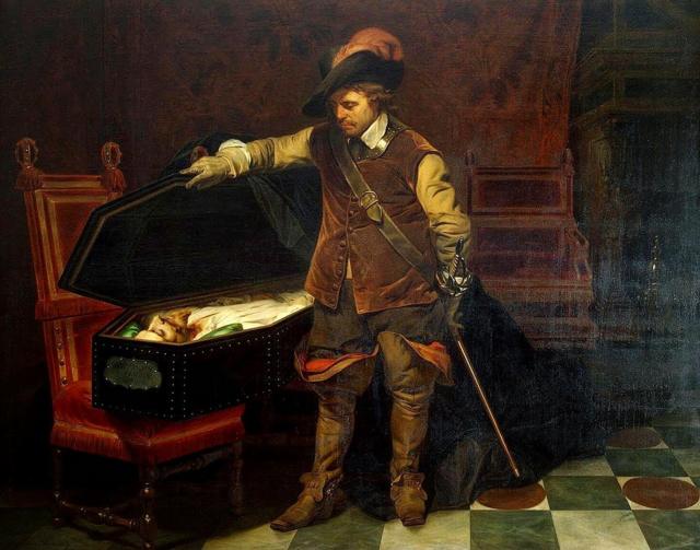 Кромвель у гроба Карла I. Картина французского худржника Поля Делароша.