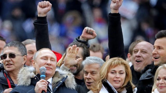 Путин на митинге в свою поддержку (2018 год)