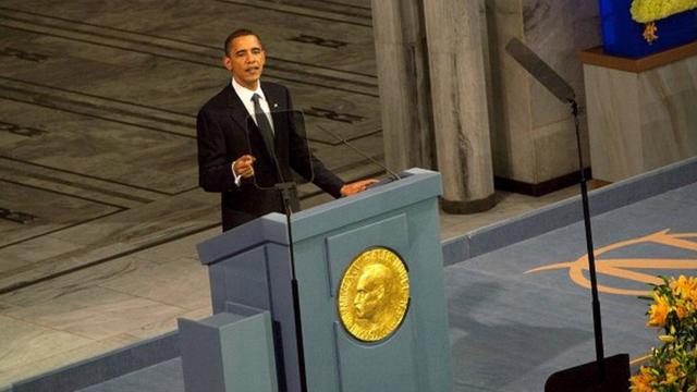 Вручение Нобелевской премии мира Бараку Обаме