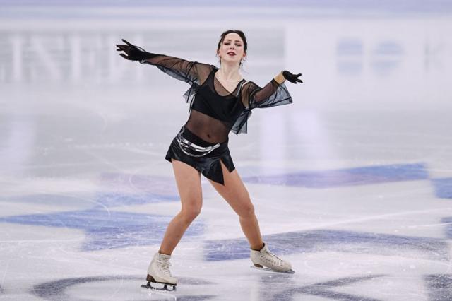 Elizaveta Tuktamysheva of FSR competes in the Ladies Short Program during day one of the ISU World Figure Skating Championships at Ericsson Globe on March 24, 2021 in Stockholm,