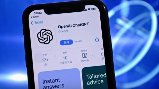 In this photo illustration, the ChatGPT app download interface for iOS is seen on 27 May 2023 in Shenzhen, Guangdong Province of China