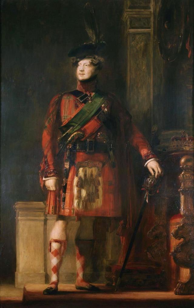 Георг IV в шотландском костюме., портрет работы Дейвида Уилки