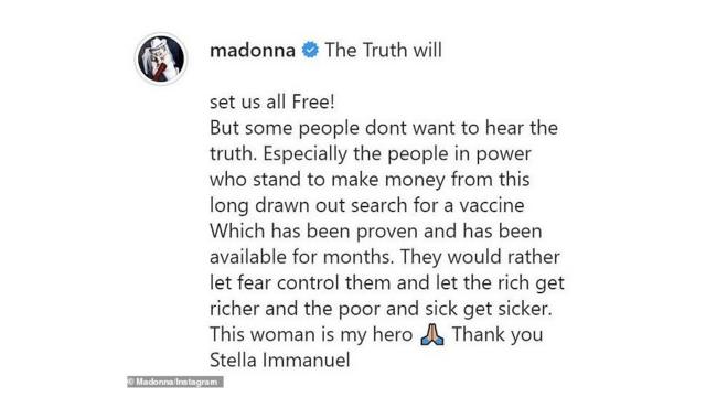 Страничка Мадонны в "Инстаграм"