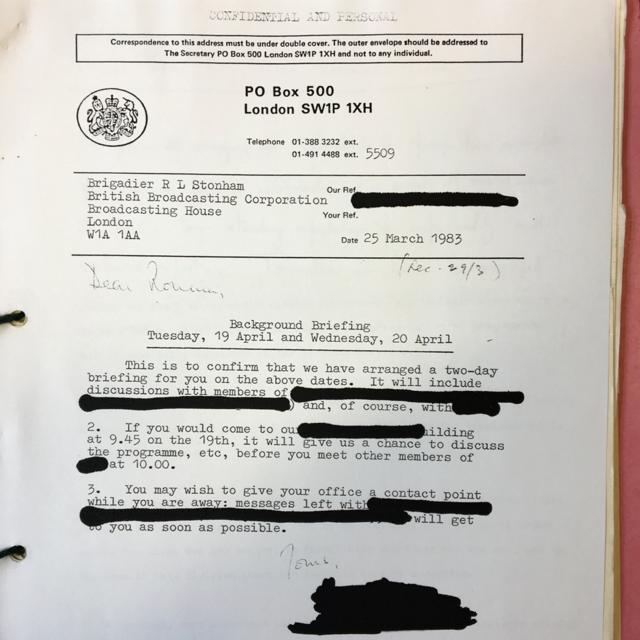 В архивных документах Би-би-си замазаны имена сотрудников МИ-5