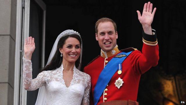 William e Kate em seu casamento na Abadia de Westminster em abril de 2011